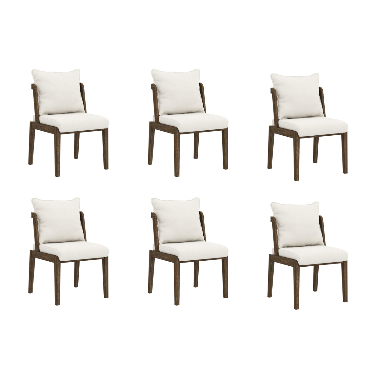 Scandinavian Dining Chair with Back Dark Brown (Set of 6), studio shot