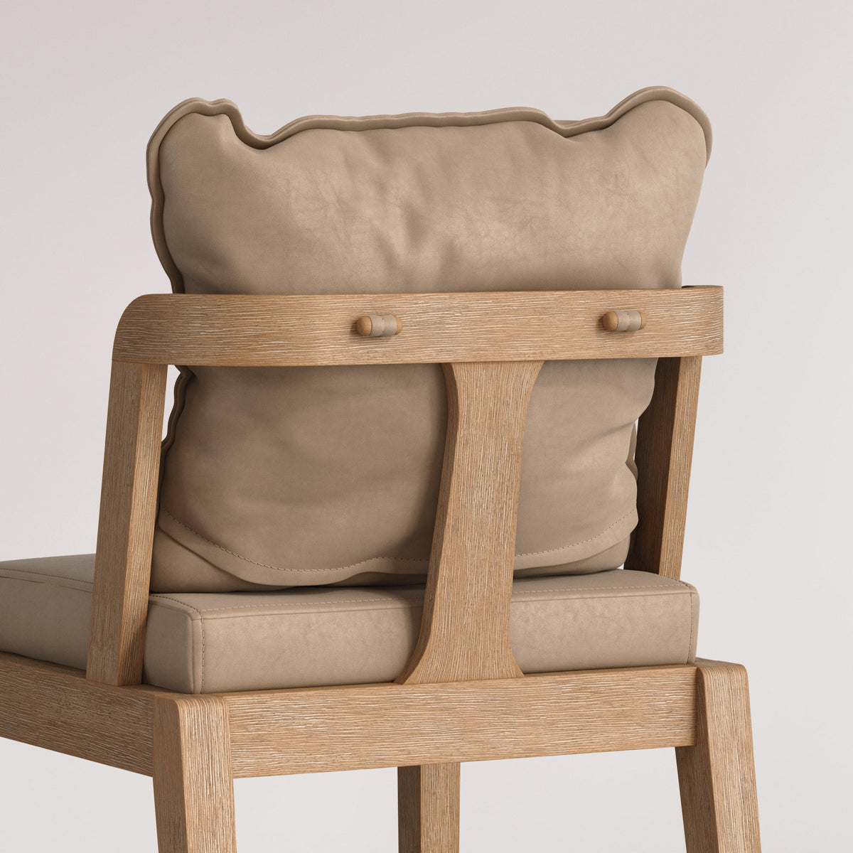 Scandinavian Faux Leather Counter Stool Light Brown, close up detail