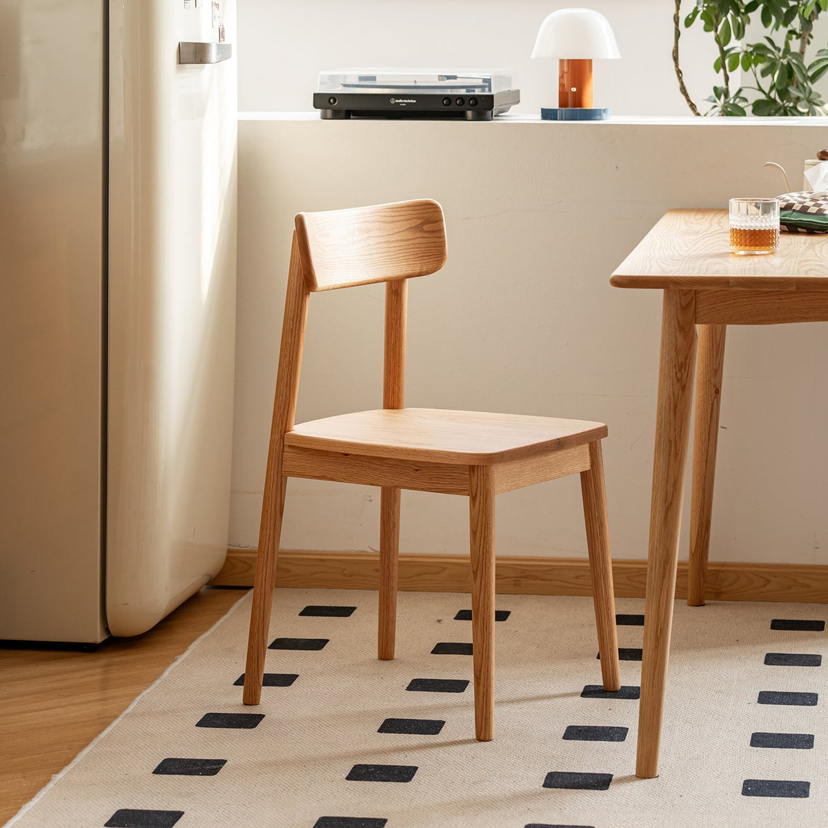 Scandinavian Oak Wood Dining Chair GREEN