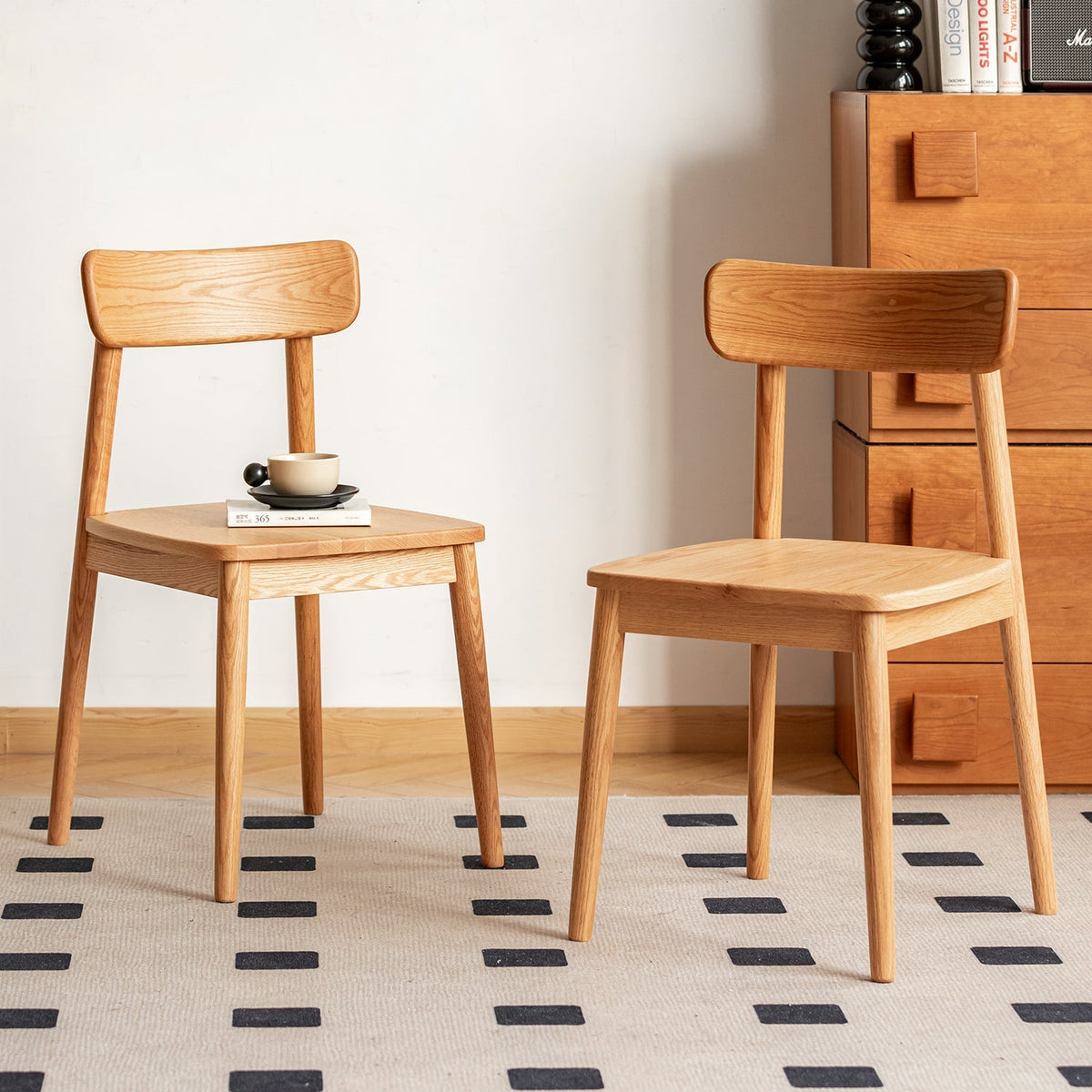 Scandinavian Oak Wood Dining Chair GREEN