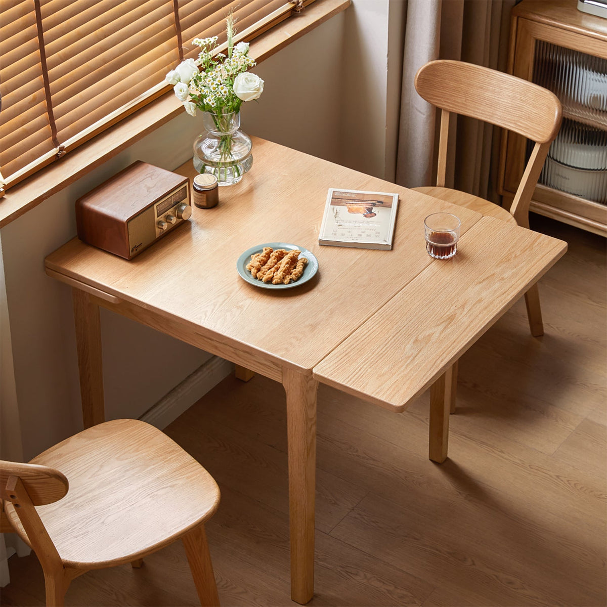 Scandinavian Oak Wood Extendable Dining Table EXTENDRA