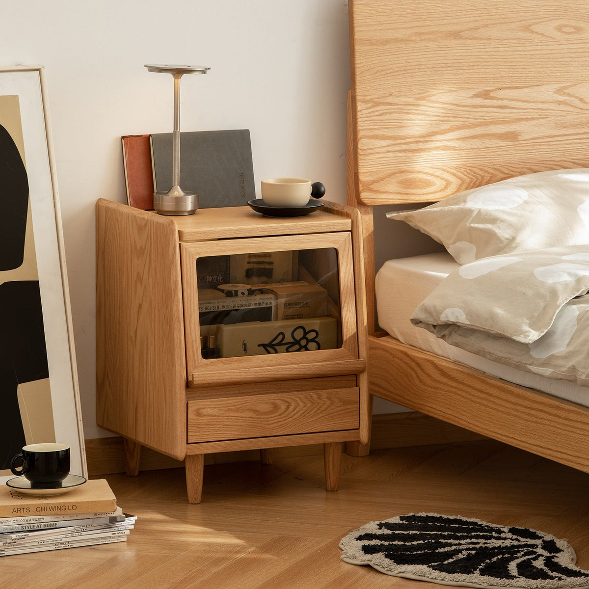 Scandinavian Oak Wood Side Table OXYGEN