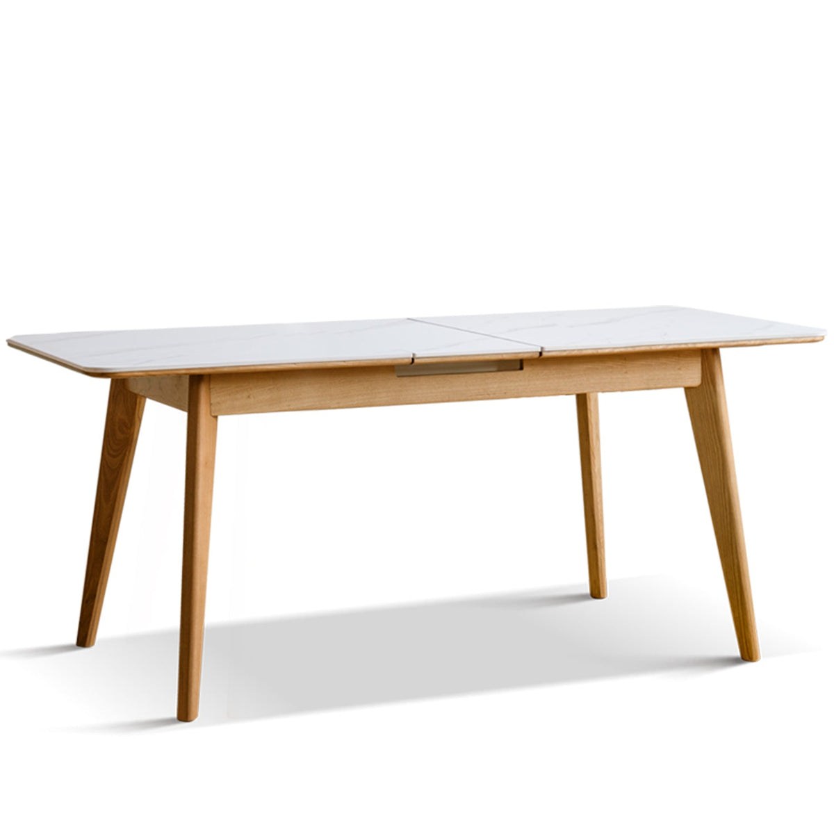 Scandinavian Oak Wood Sintered Stone Extendable Dining Table SHIFT