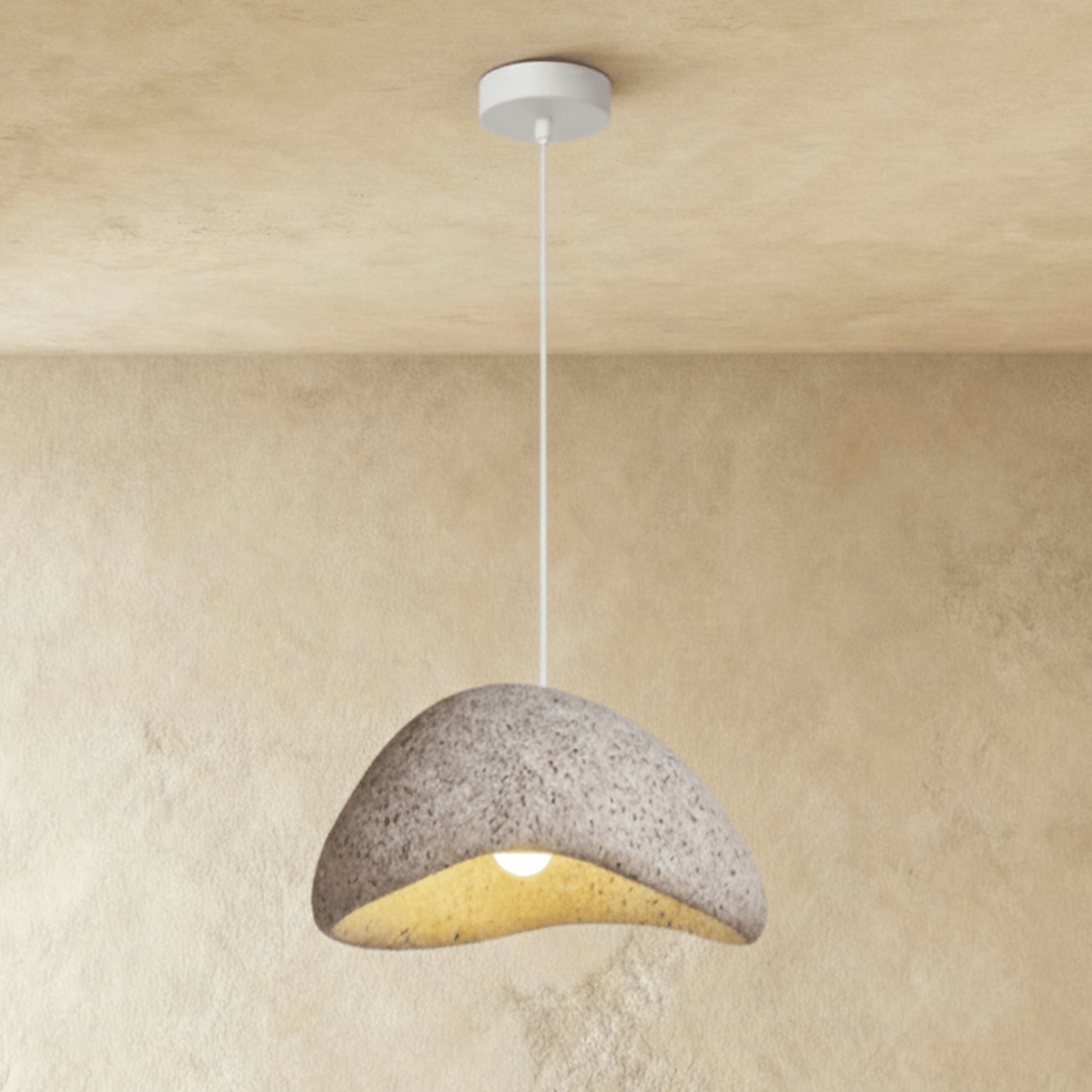 Shibui Sand Metal Pendant Light, shown in scale within a hallway