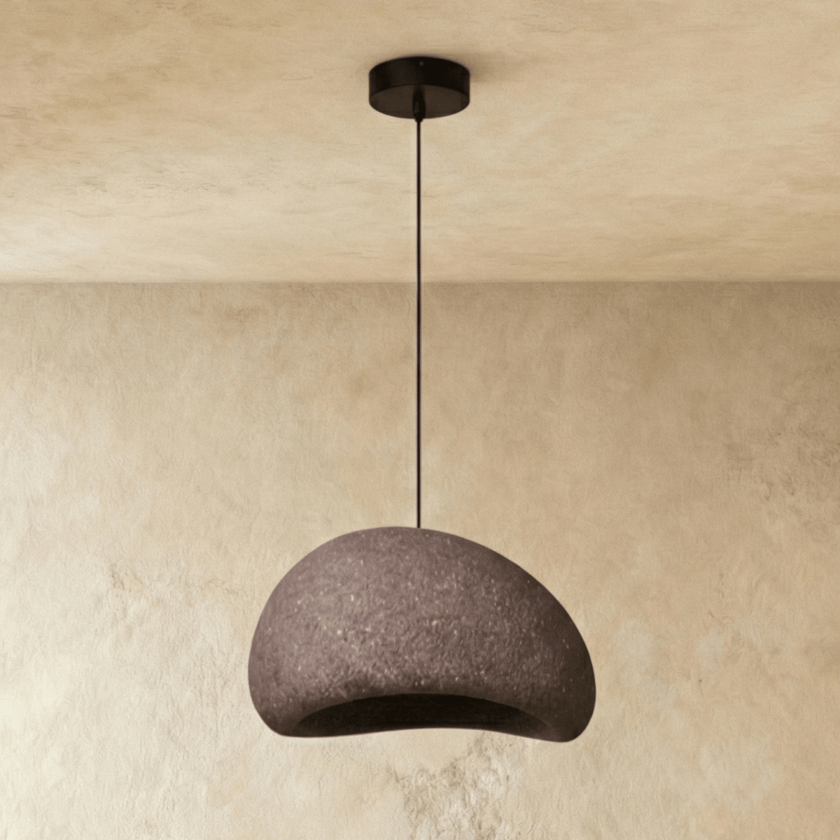 Shibui Sand Metal Pendant Light, glow and light quality close up