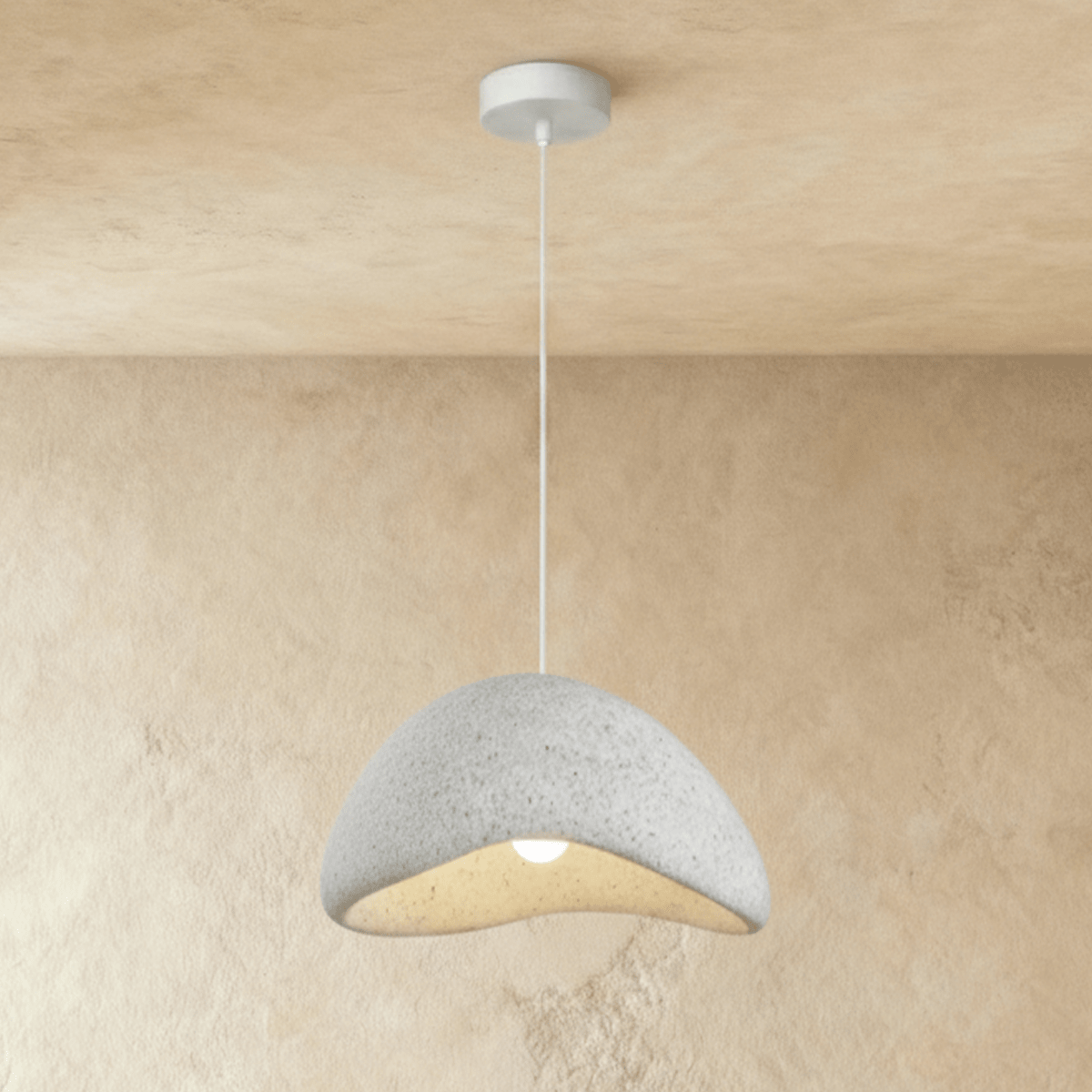 Shibui Sand Metal Pendant Light, styled above a dining table
