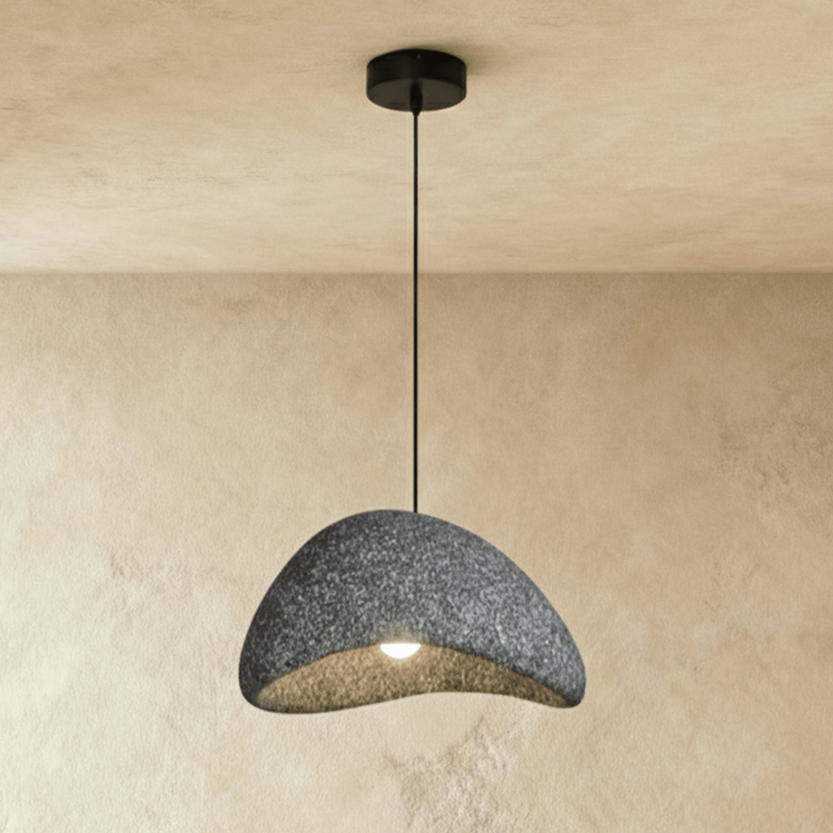 Shibui Sand Metal Pendant Light, angled view showing the silhouette