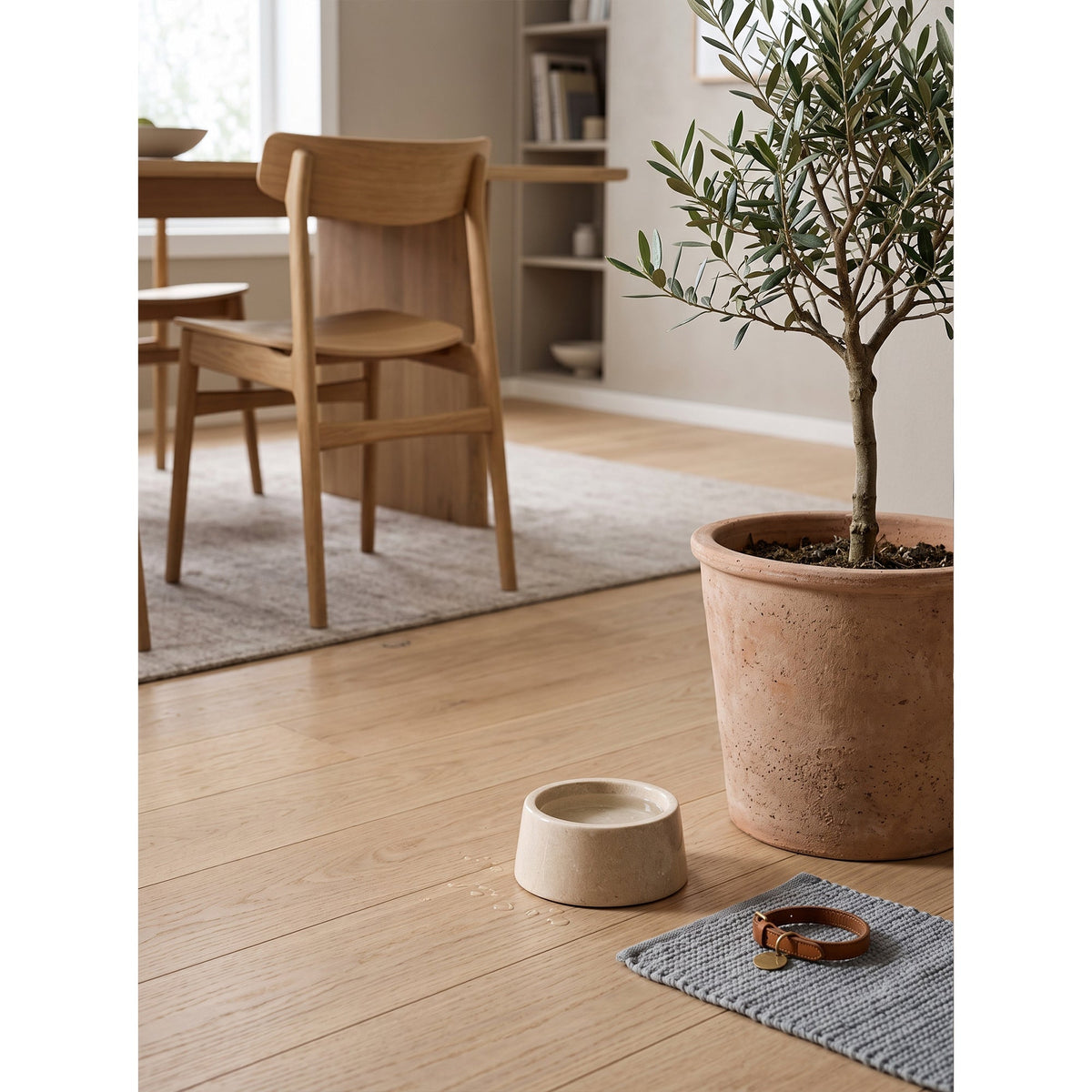 Sierra Marble Pet Bowl, second front view