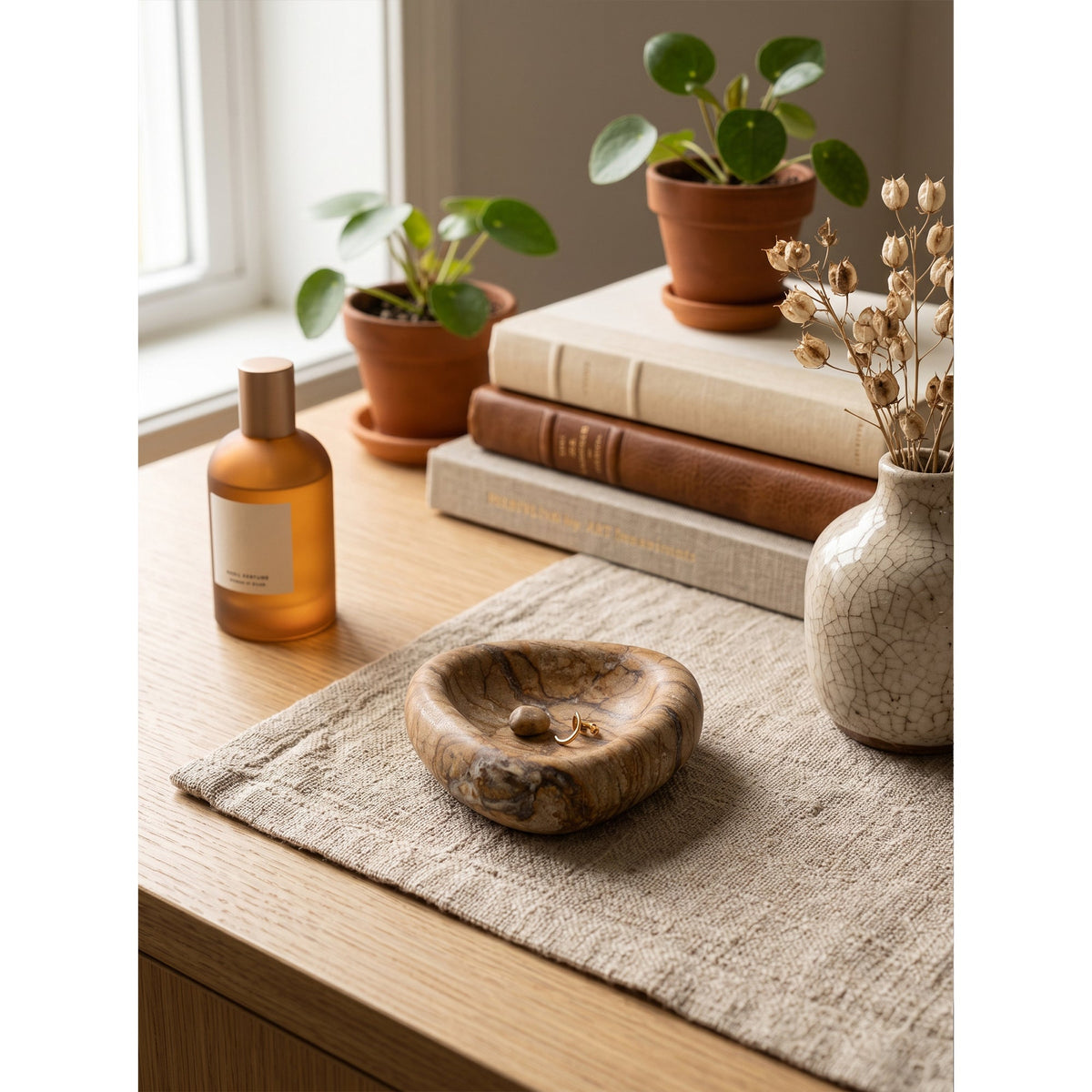 Sierra Stone Trinket Dish, paired with a second piece