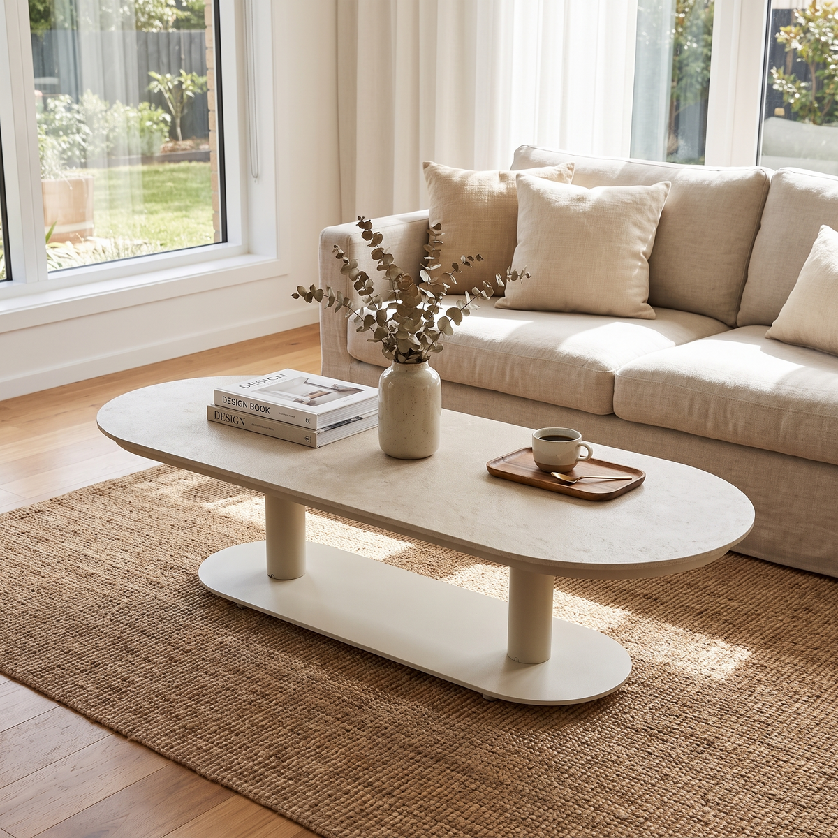 Silverado Dune Aluminum Coffee Table, tabletop surface detail
