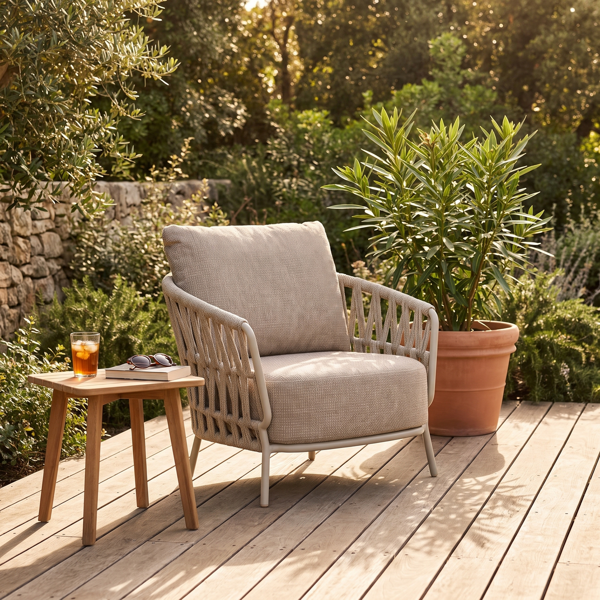 Silverado Dune Aluminum Lounge Chair, side profile
