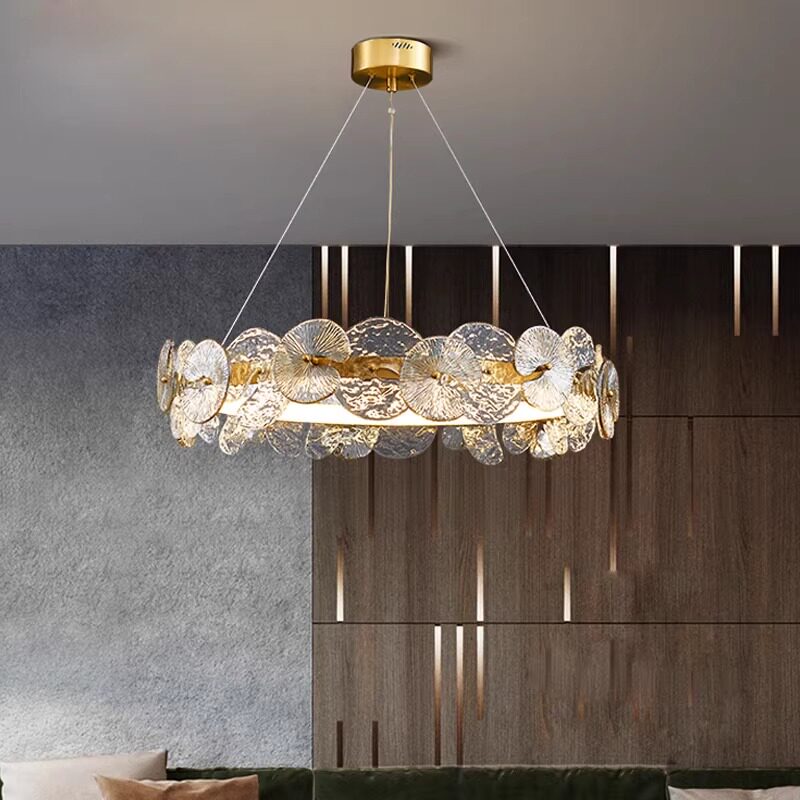 Sorelis Water Lily Ring Chandelier, angled three quarter view