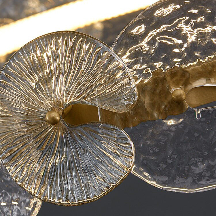 Sorelis Water Lily Ring Chandelier, third canopy and stem detail