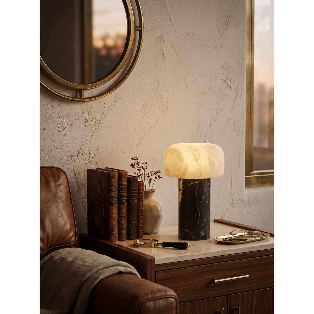 Sorvane Marble Alabaster Table Lamp, second close up of the stone