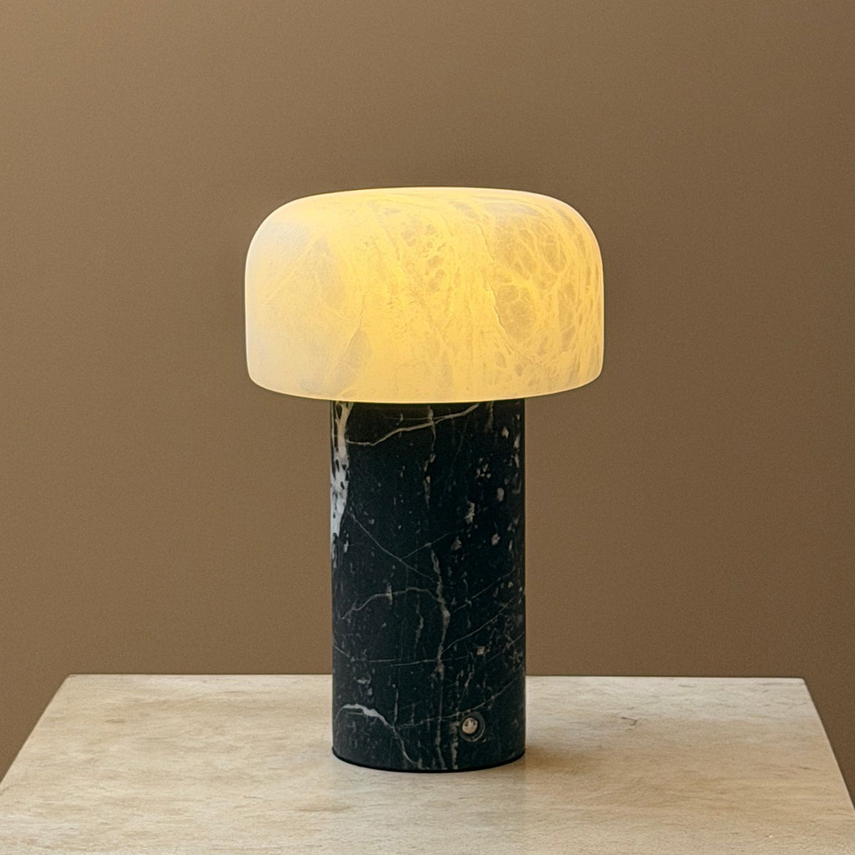 Sorvane Marble Alabaster Table Lamp, second unlit detail view