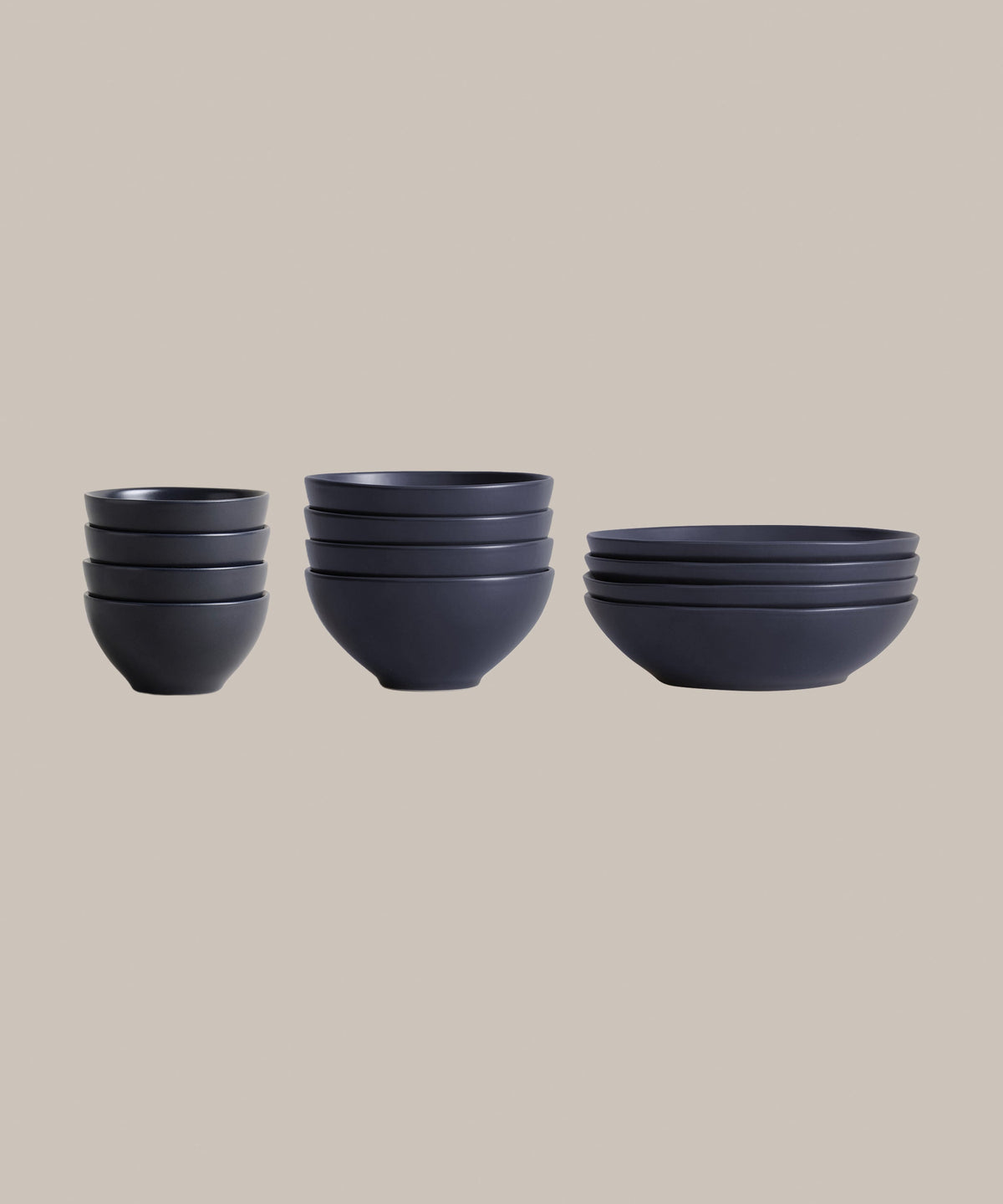 Stoneware Bowl Over Set, Midnight, single piece front view