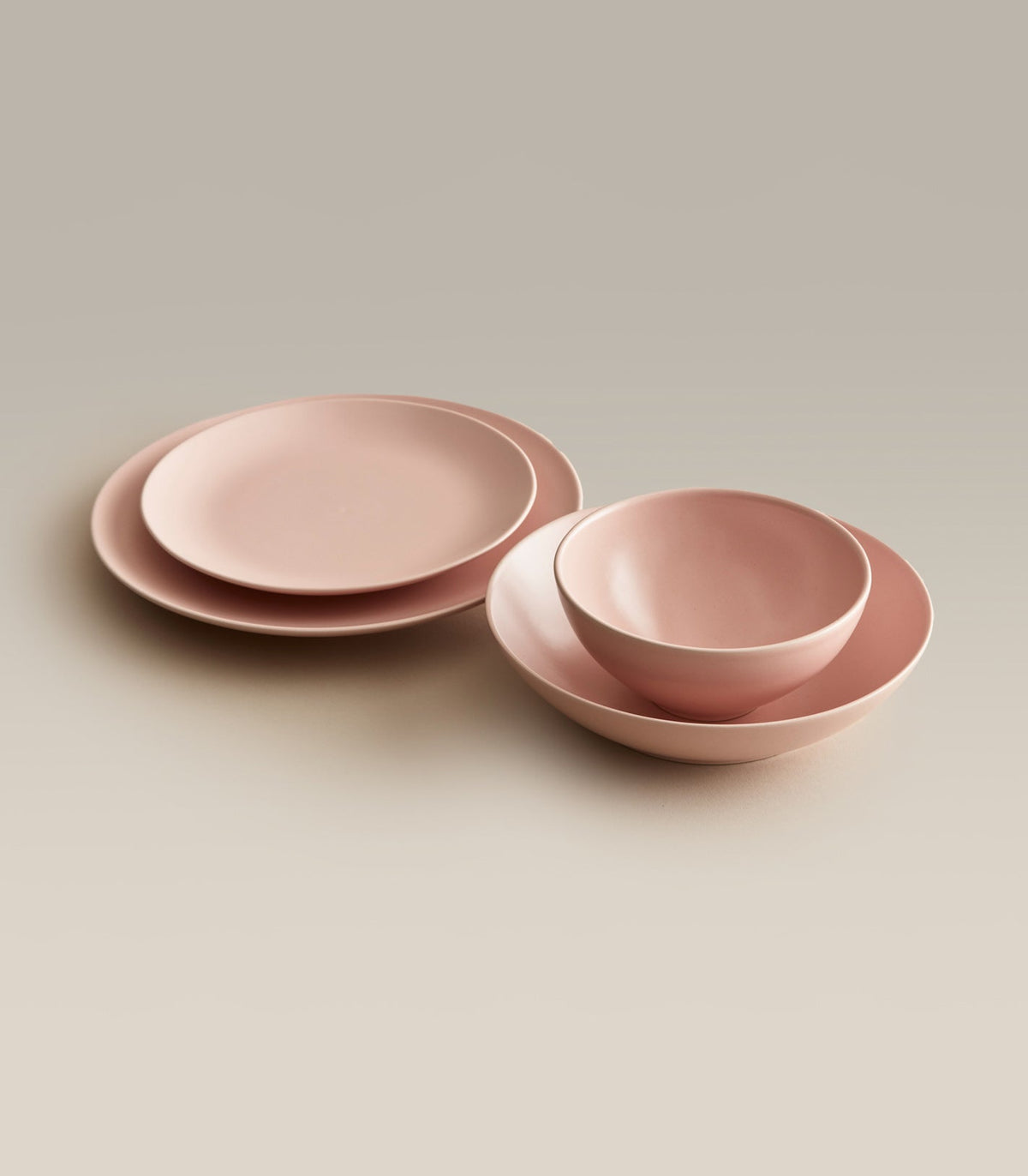 Stoneware Core Set, Daybreak, styled on a dining table