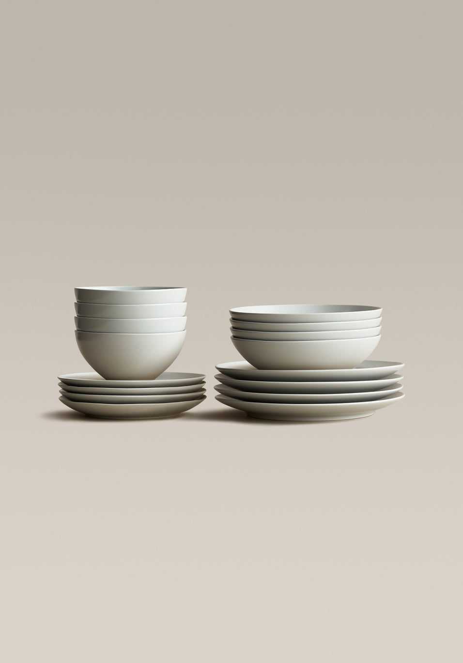 Stoneware Core Set, Fog, stacked view