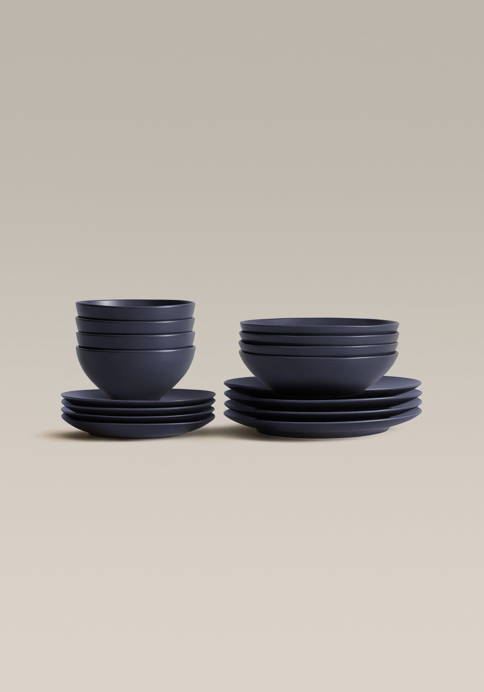 Stoneware Core Set, Midnight, single piece front view