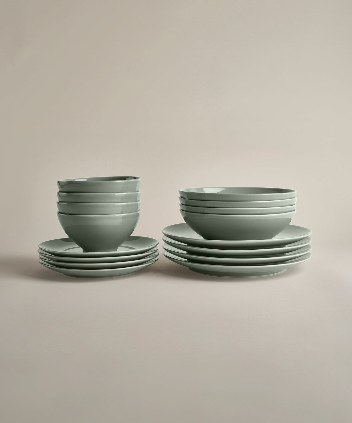 Stoneware Glossy Core Set, full set laid out