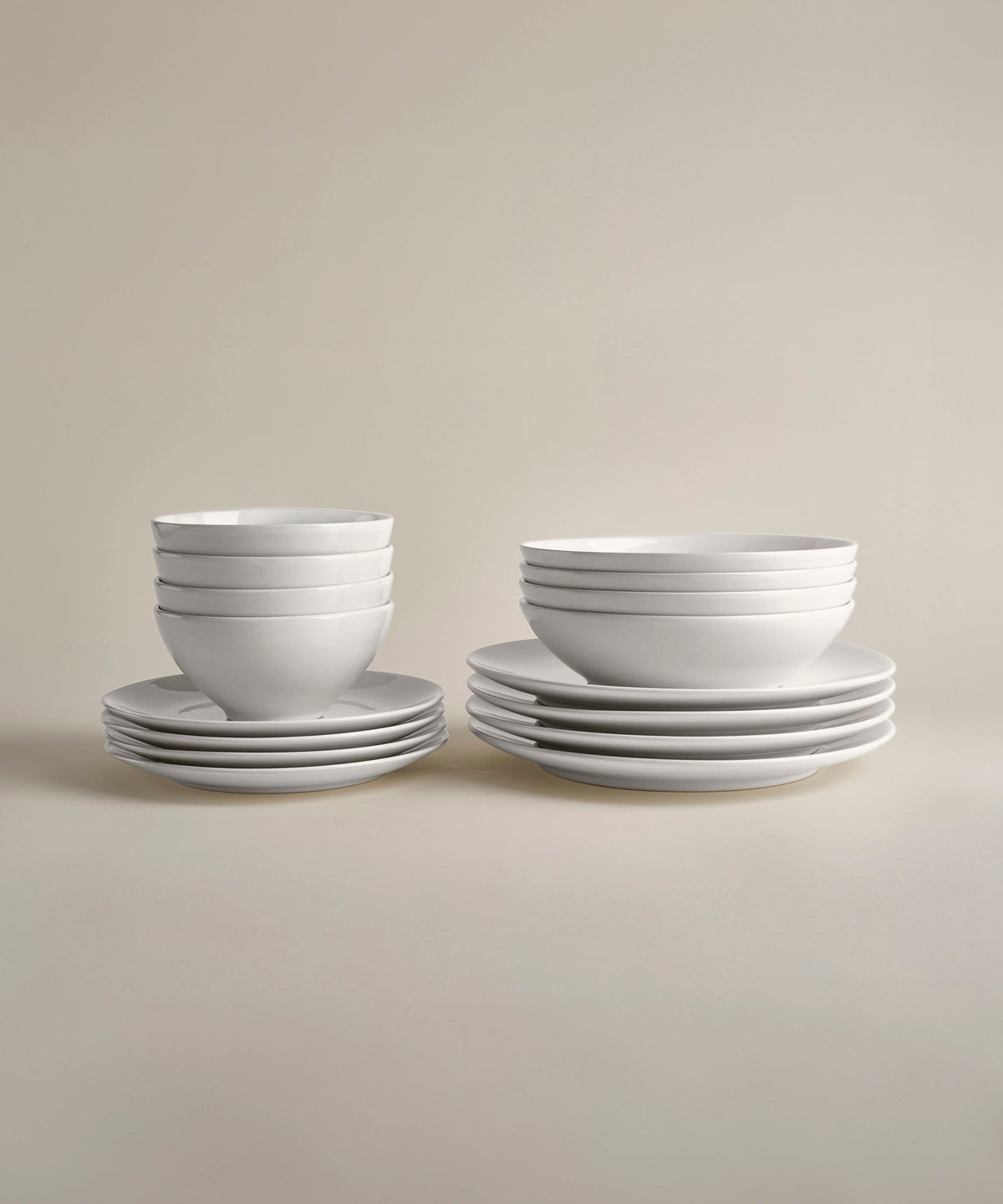 Stoneware Glossy Core Set, Moon, the full set together