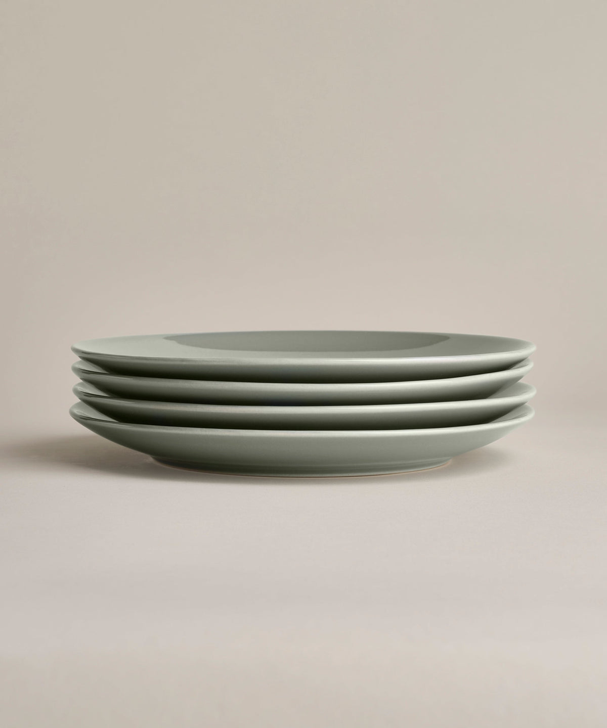 Stoneware Glossy Small Plate Set, Palm, rim and edge detail