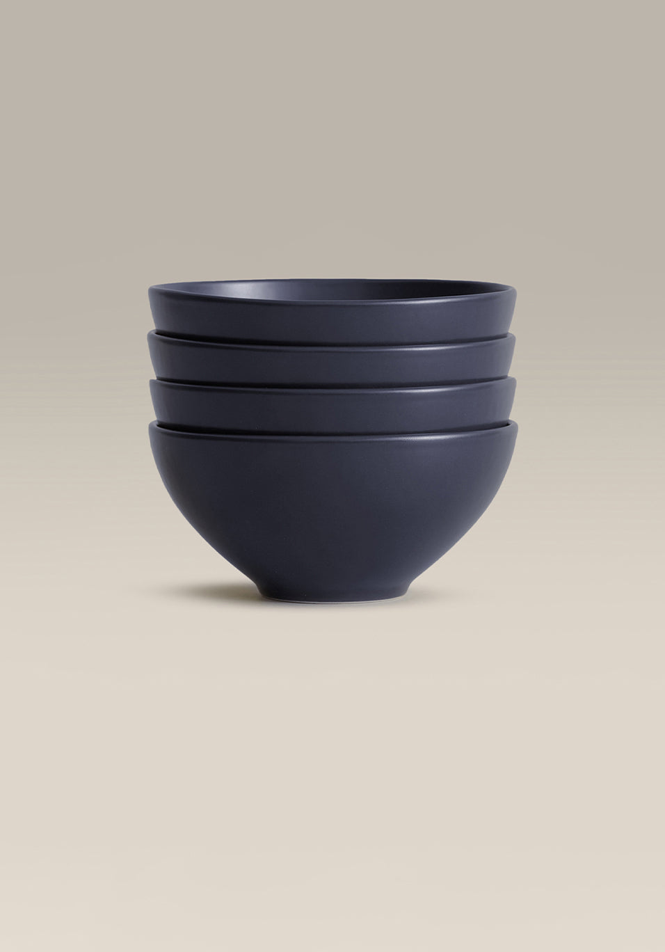 Stoneware Small Bowl Set, Midnight, stacked view