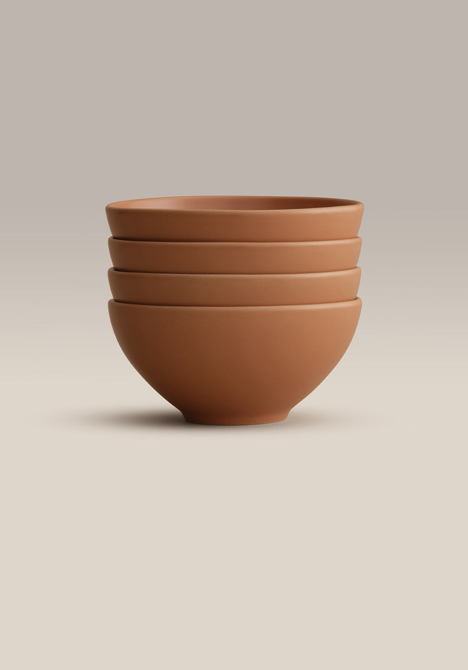 Stoneware Small Bowl Set, Terra Cotta, stacked
