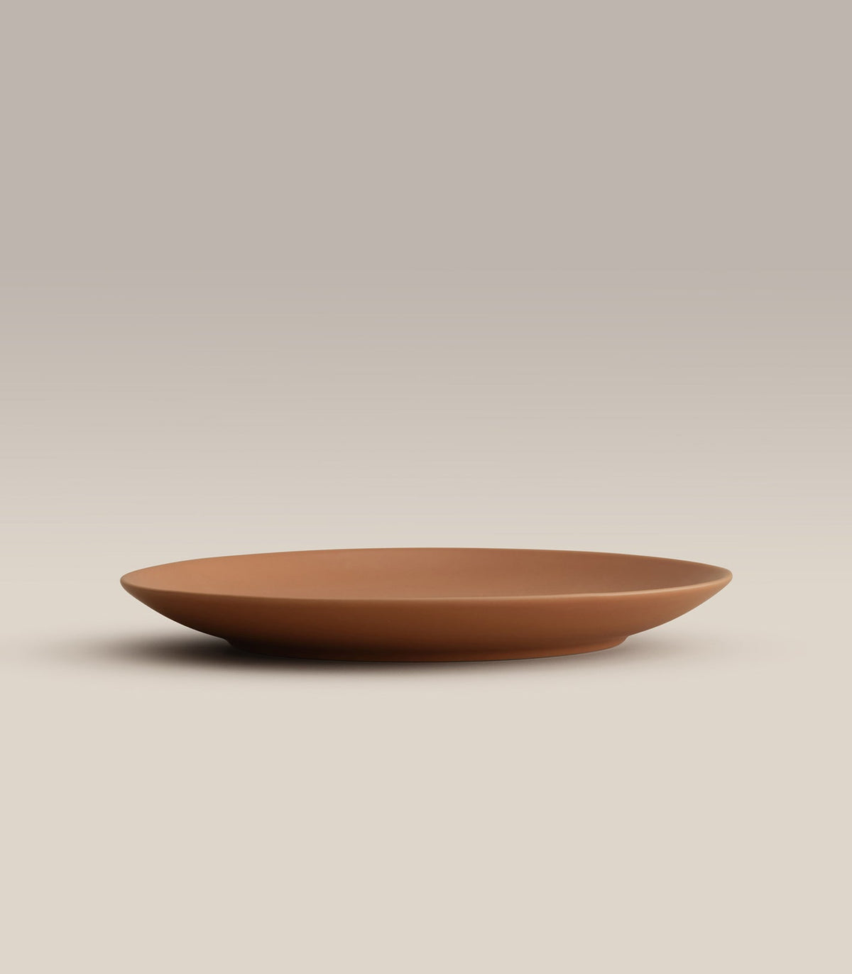 Stoneware Small Plate Set, Terra Cotta, side profile