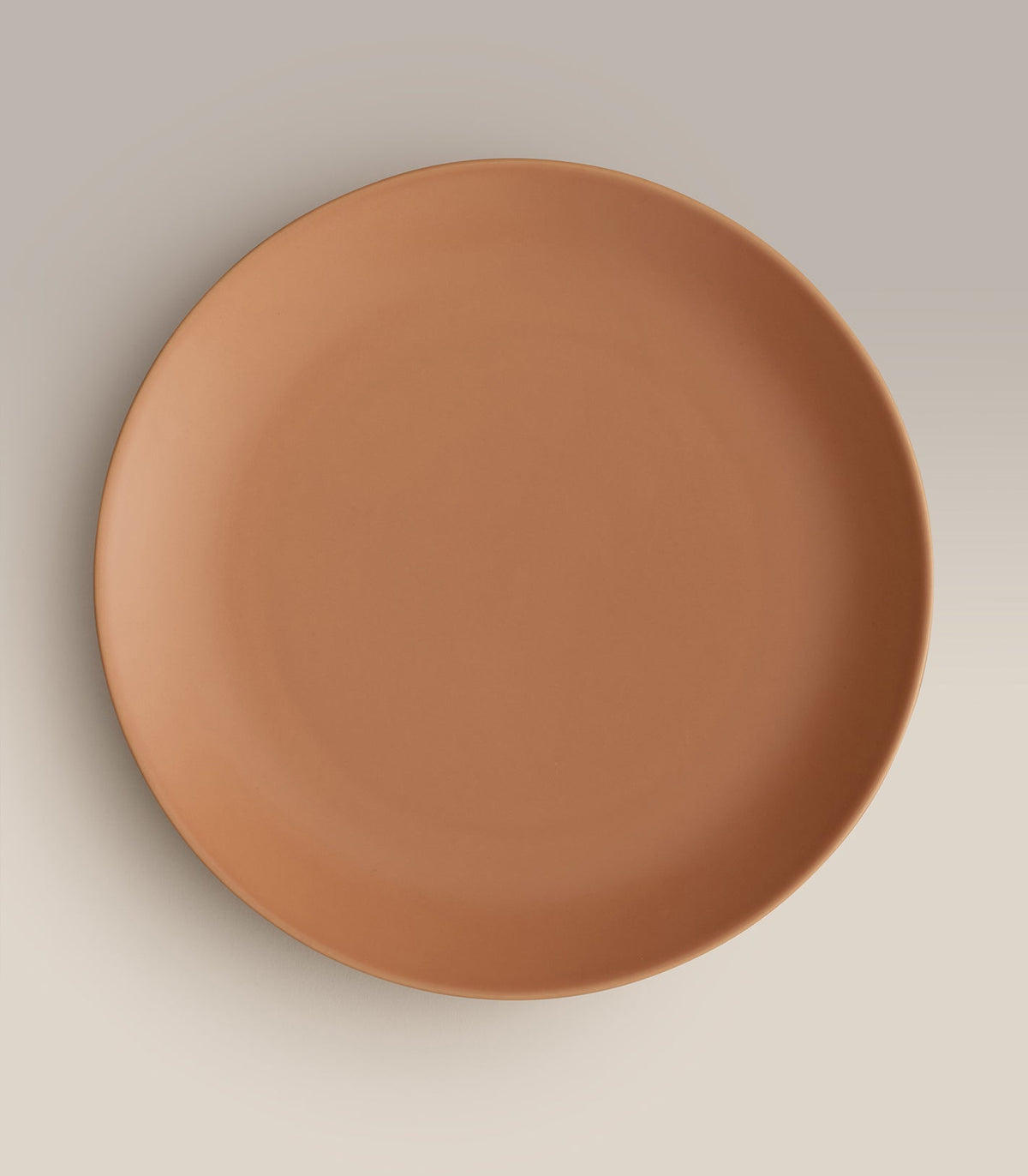 Stoneware Small Plate Set, Terra Cotta, seen from above