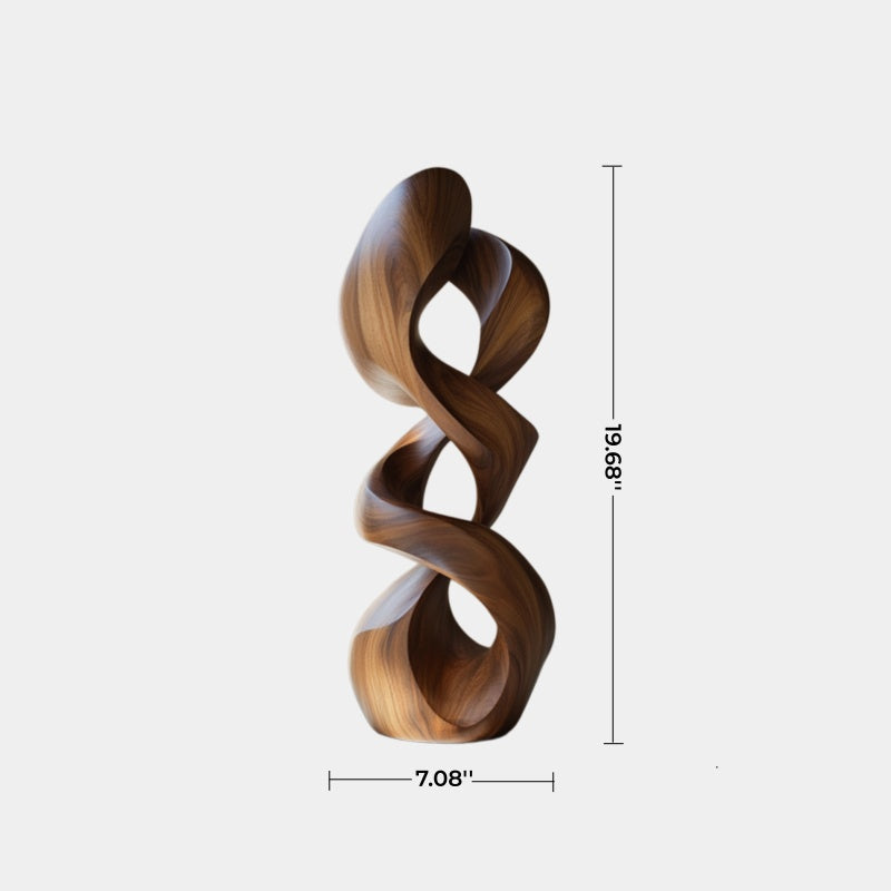 Summit Abstract Wood Sculpture, material and finish close up
