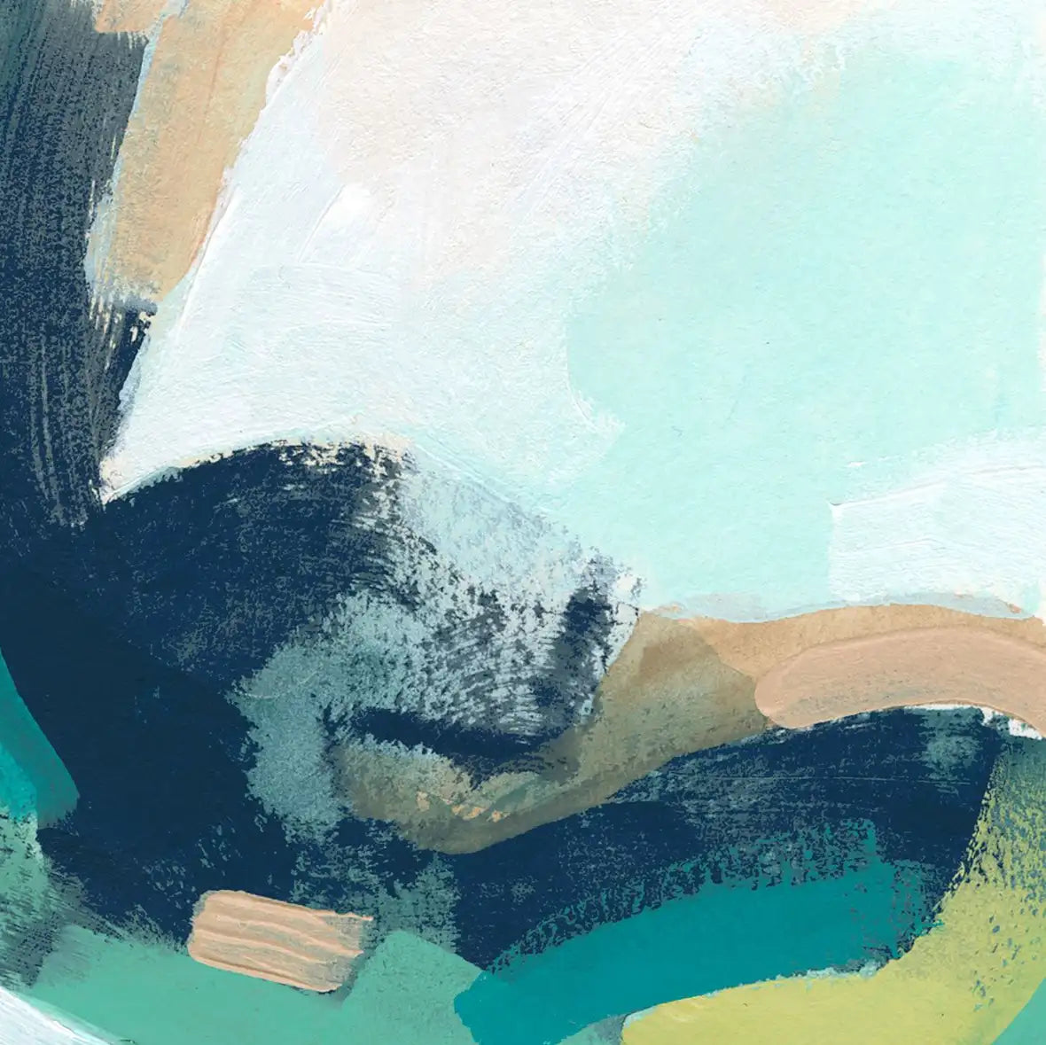 Teal Swirl Abstract IV Wall Art, single panel view