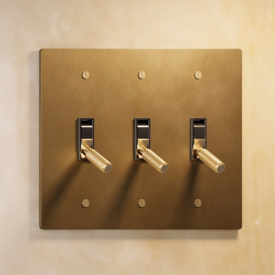 The Architectural Brass 4-Way Toggle Switch (1 to 5 Gang), detail of the lever