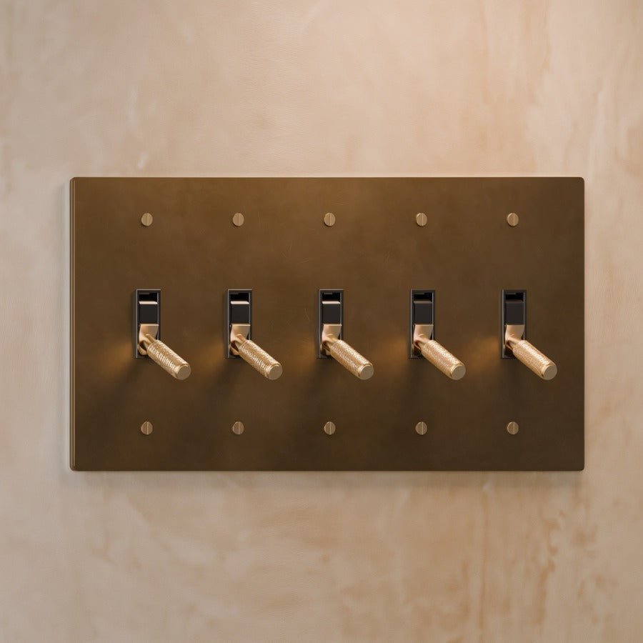 The Architectural Brass 4-Way Toggle Switch (1 to 5 Gang), full fitting view (2)