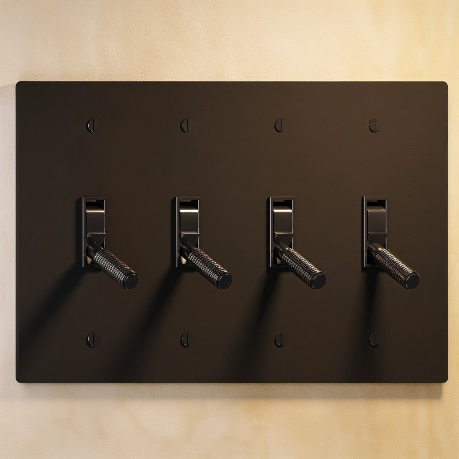 The Architectural Brass 4-Way Toggle Switch (1 to 5 Gang), back and fixing detail (2)
