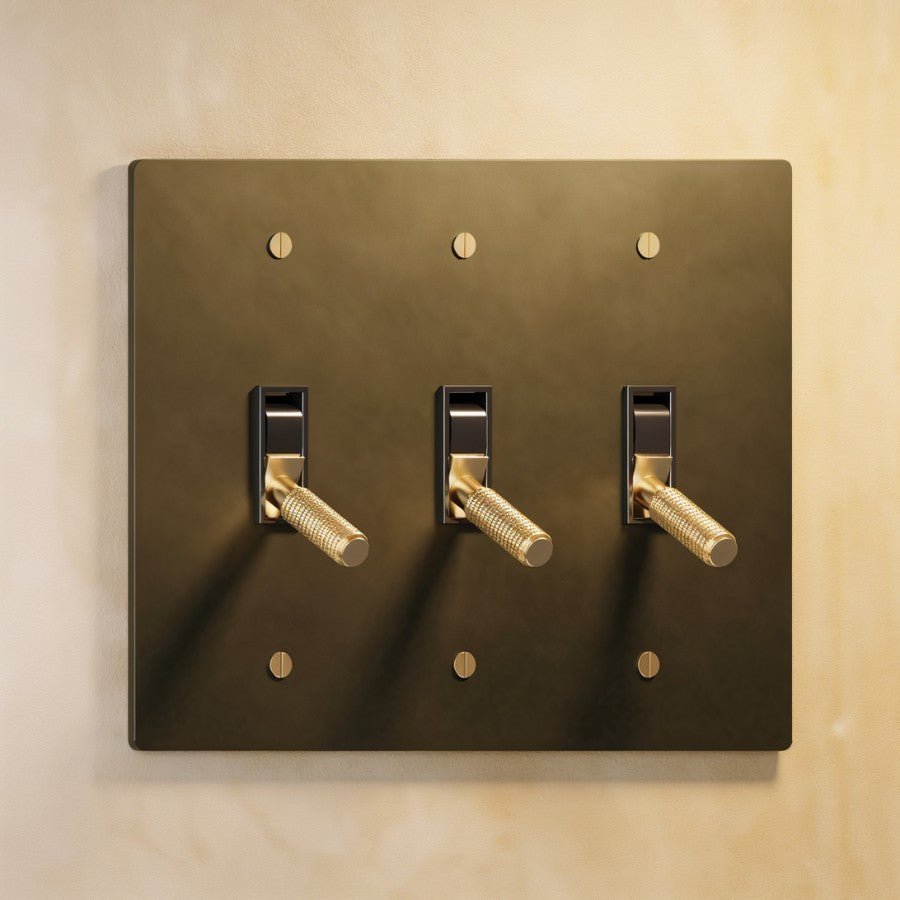 The Architectural Brass 4-Way Toggle Switch (1 to 5 Gang), front face view (2)