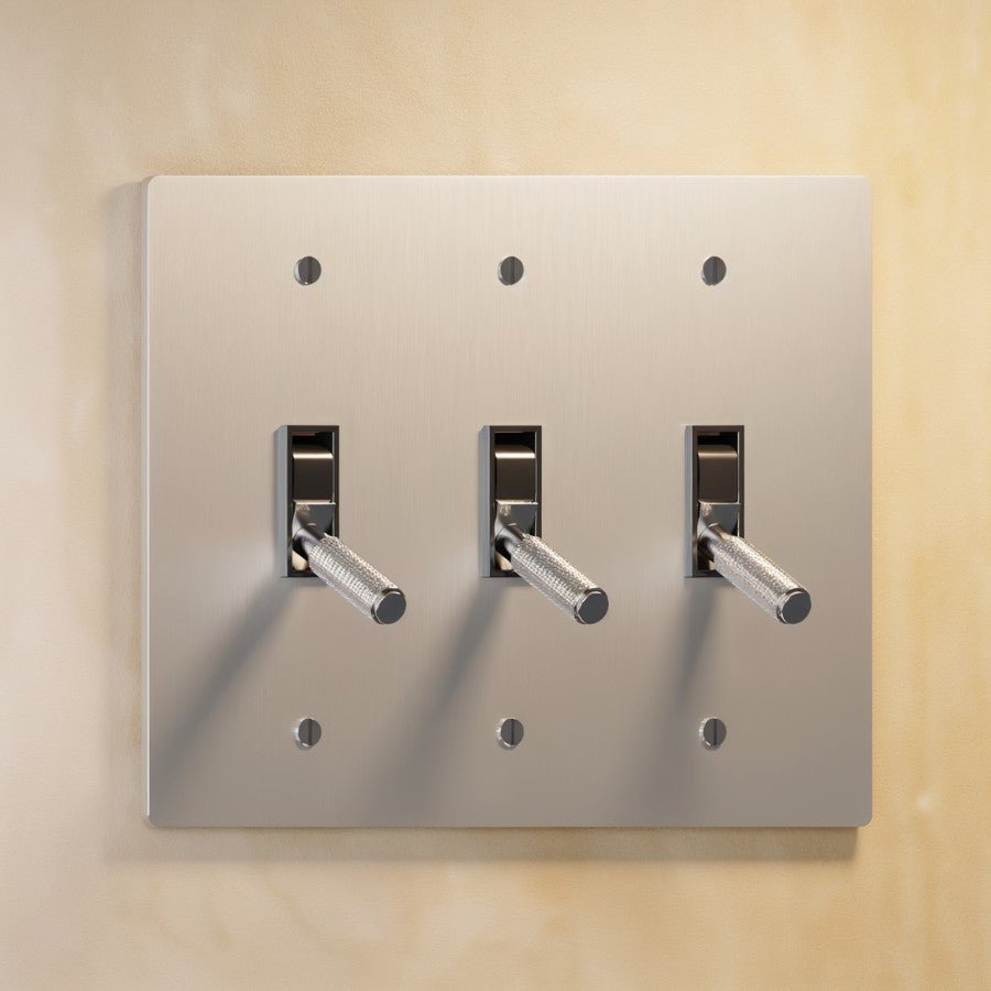 The Architectural Brass 4-Way Toggle Switch (1 to 5 Gang), edge and bevel detail