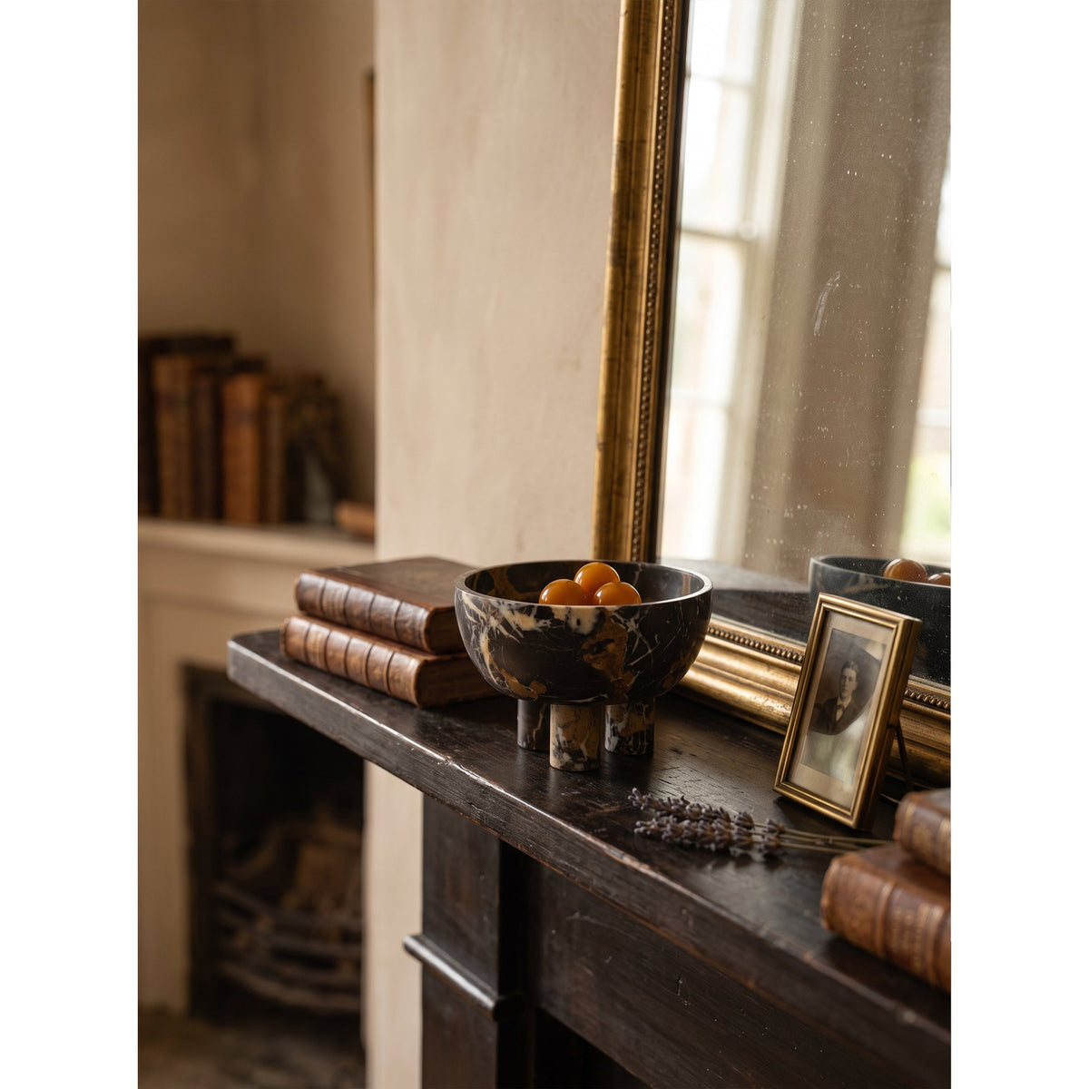 Tuscan Marble Footed Bowl, second side profile