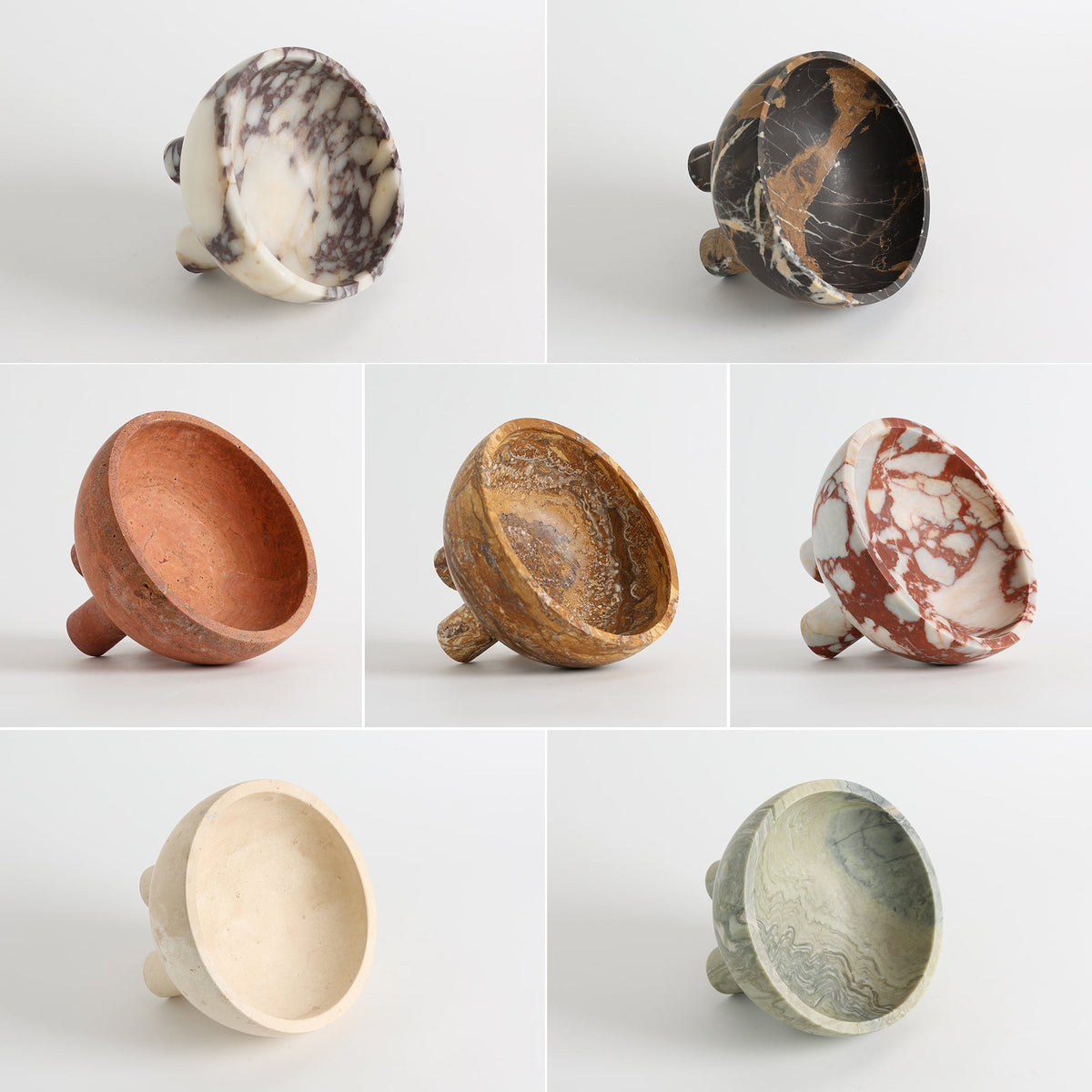 Tuscan Marble Footed Bowl, third styled on a console