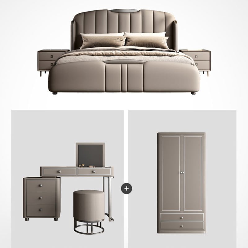 Velvet Upholstered Bed Frame, styled in a bedroom