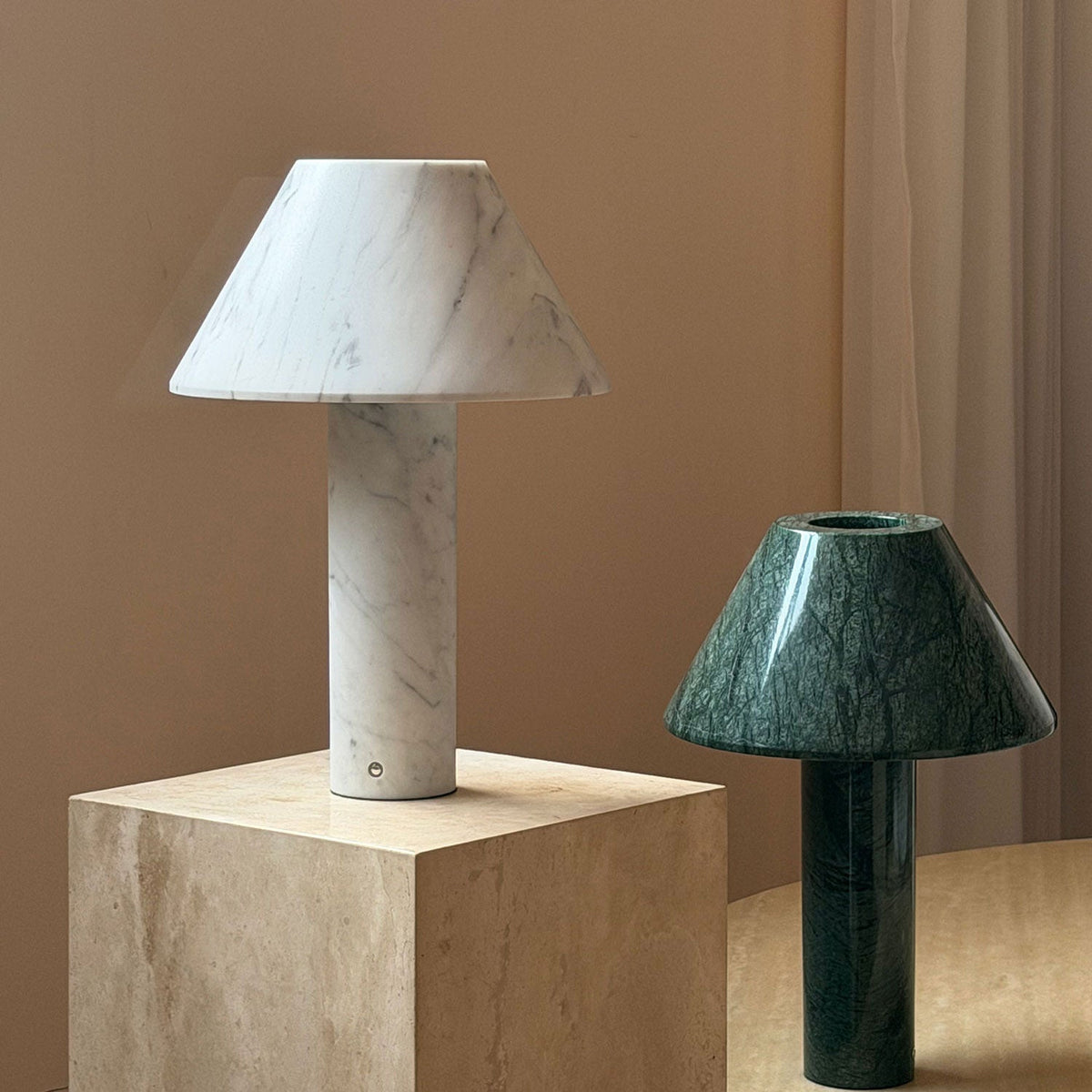 Verdelle Marble Rechargeable Table Lamp, second full lamp view
