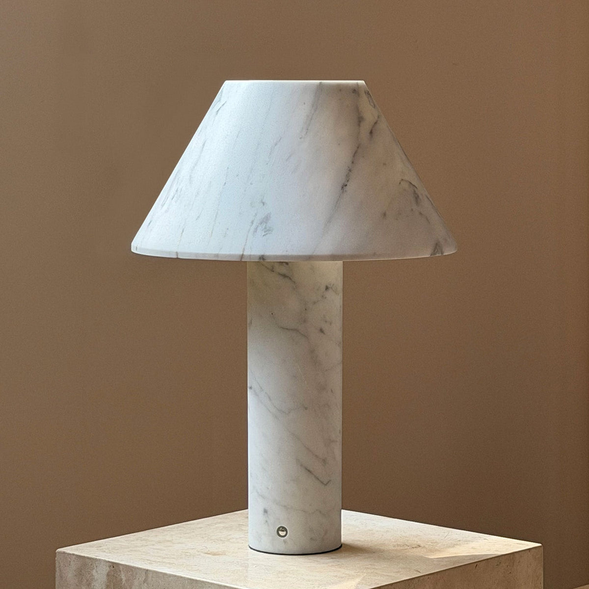 Verdelle Marble Rechargeable Table Lamp, second unlit detail view