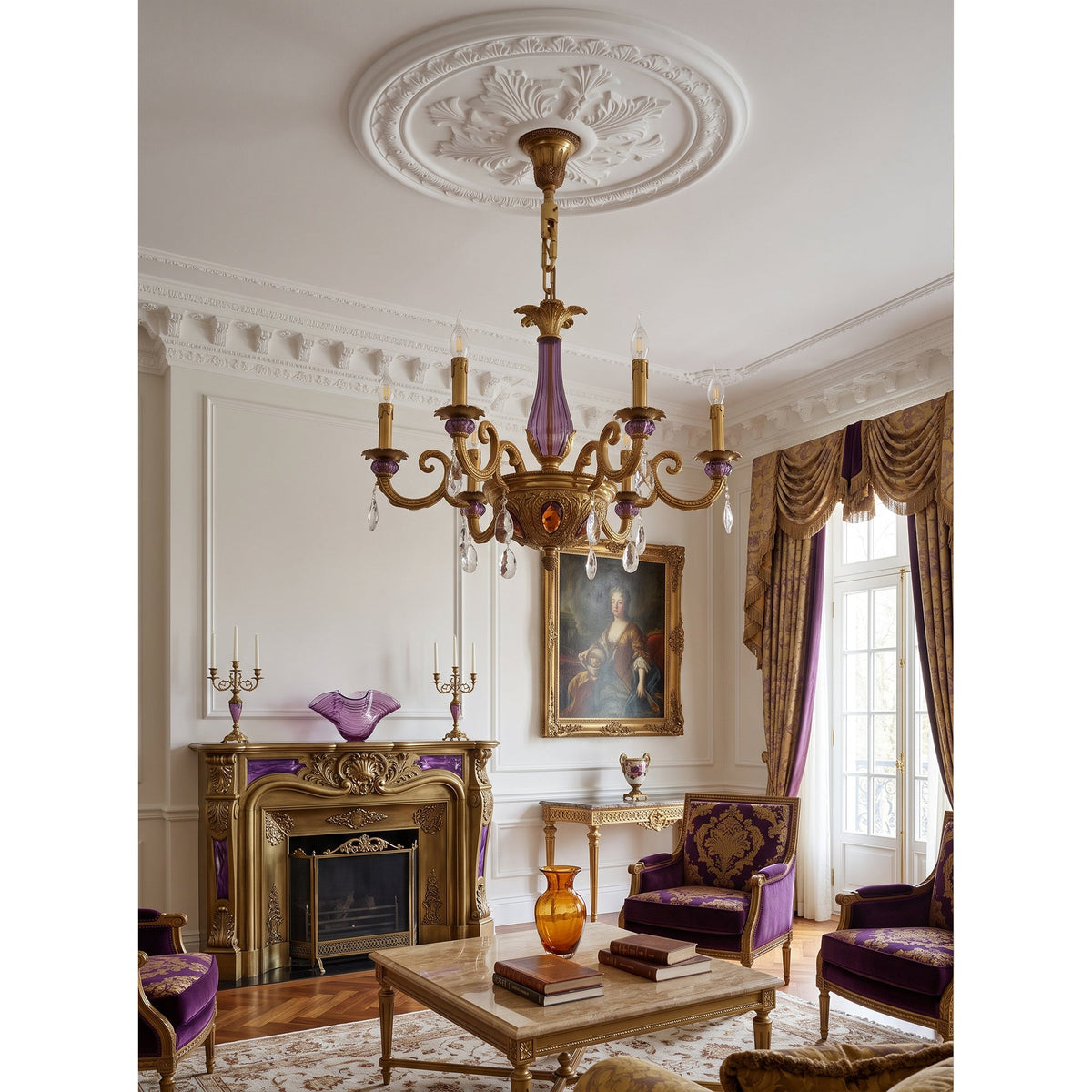 Verona Chandelier, angled three quarter view
