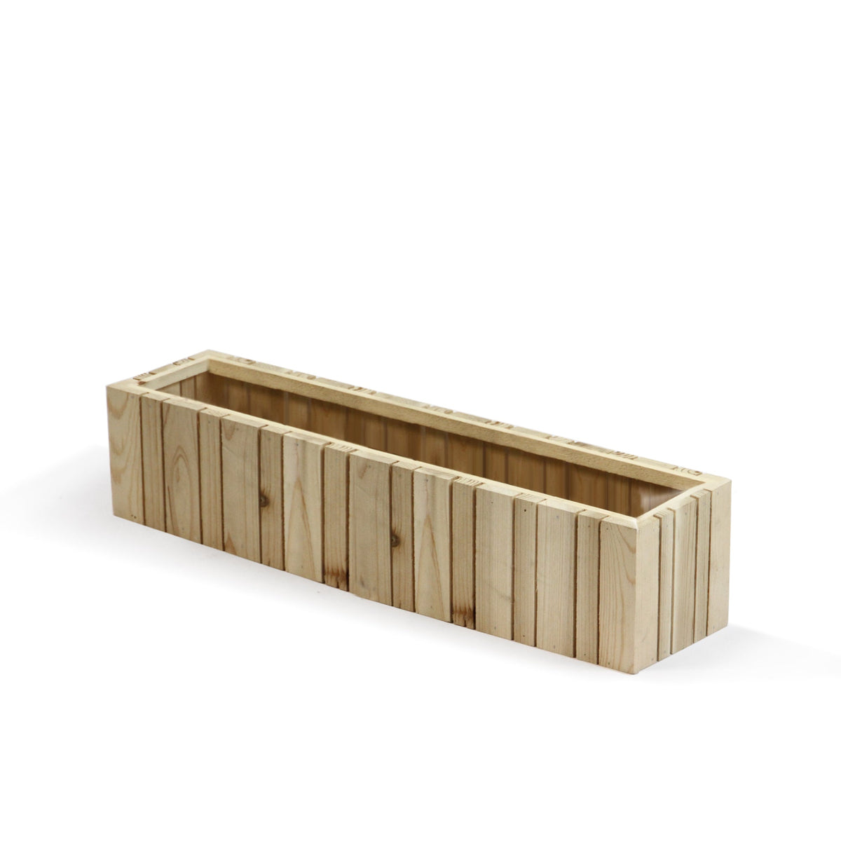Vertical Slat Wood Planter, interior view