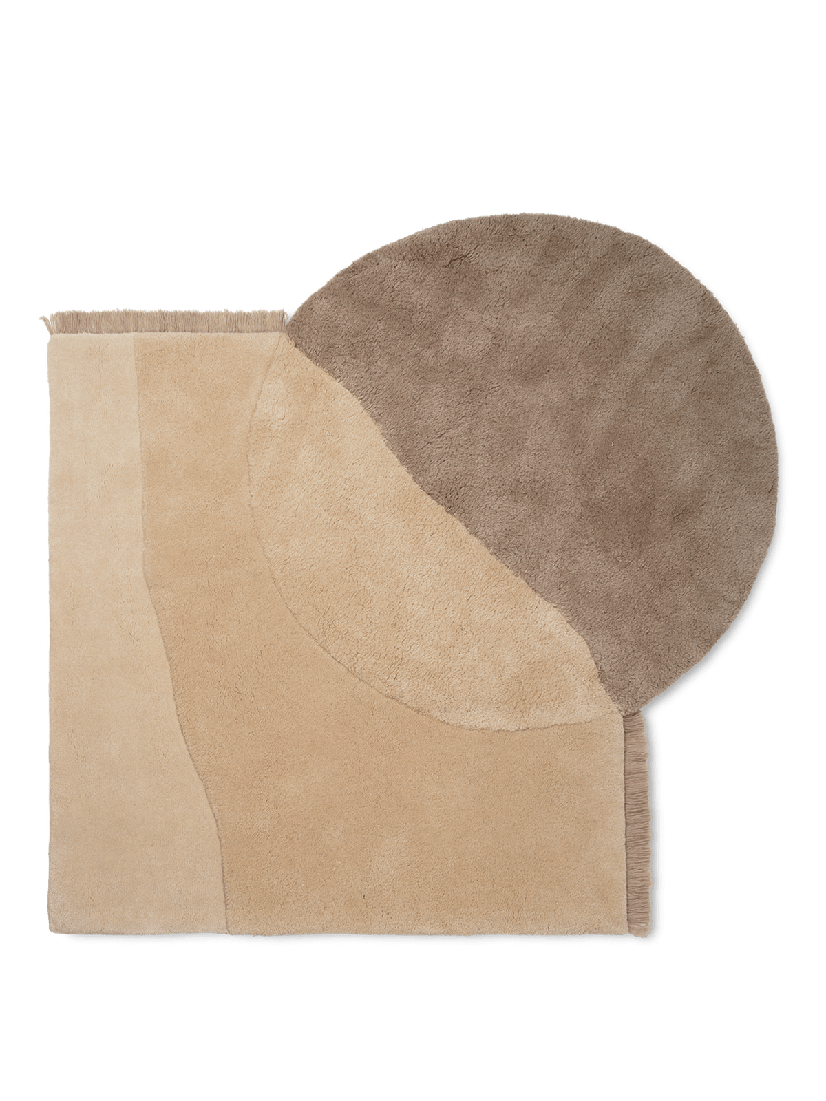 View Tufted Wool Rug, Beige, full rug laid flat