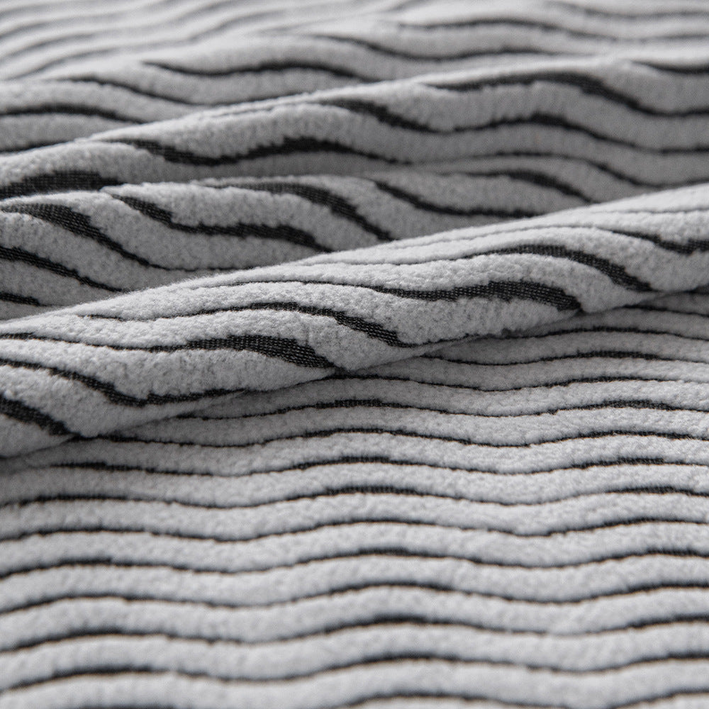 Wave Jacquard Fleece Sofa Slipcover, second angled three quarter view