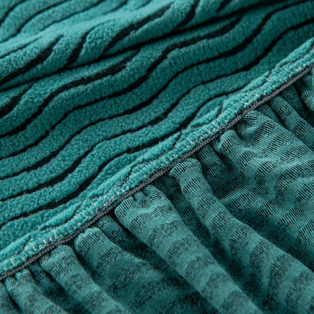 Wave Jacquard Fleece Sofa Slipcover, folded detail