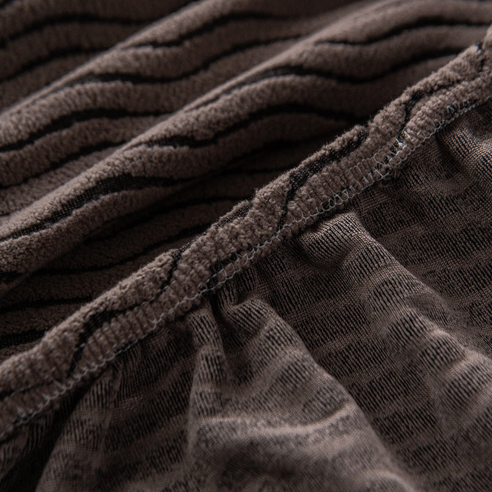 Wave Jacquard Fleece Sofa Slipcover, angled three quarter view