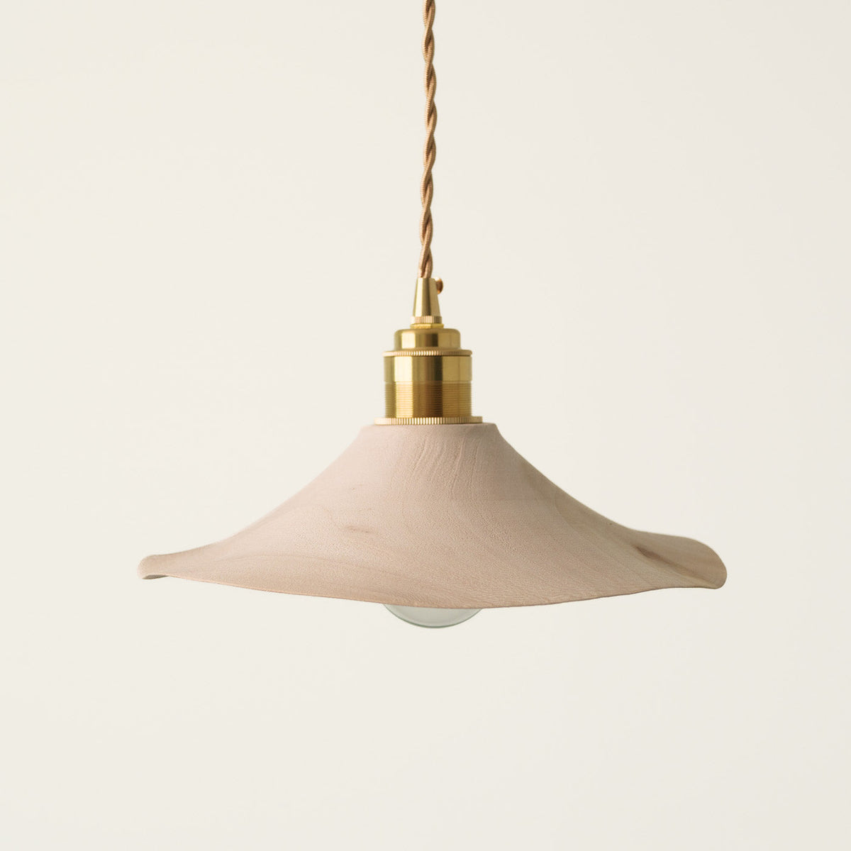 Yakusugi Wabi-sabi Wood Pendant Light, side profile