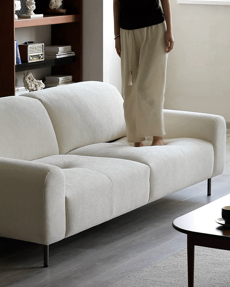 Minimalist Chenille Velvet Fabric 1 Seater Sofa DRIFT
